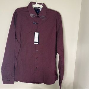 Denim & Flower Men’s Maroon Polka Dot Shirt
